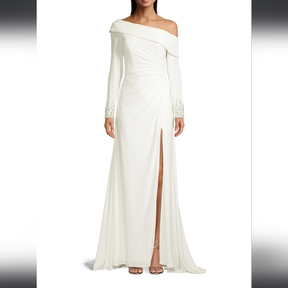 🔥FINAL PRICE DROP🔥 NWT$400 Mac Duggal One Shoulder Side Slit Gown Dress Sz 8 - Picture 4 of 15